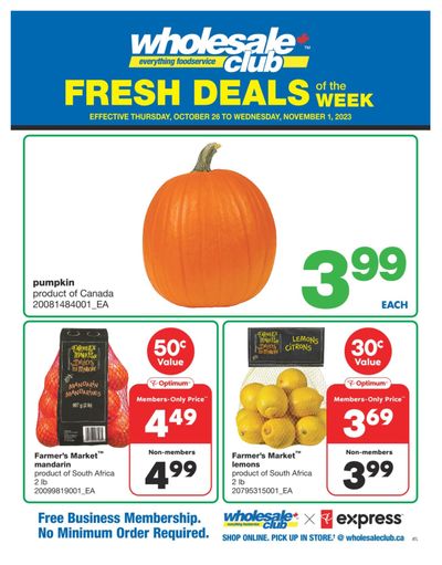 Wholesale Club (Atlantic) Fresh Deals of the Week Flyer October 26 to November 1