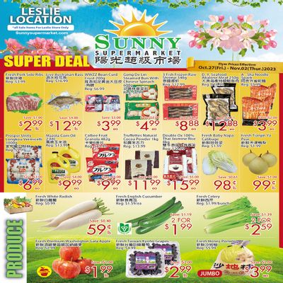 Sunny Supermarket (Leslie) Flyer October 27 to November 2