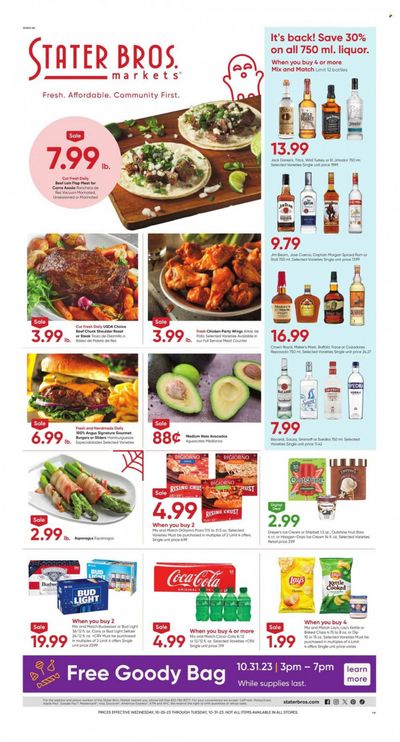 Stater Bros. (CA) Weekly Ad Flyer Specials October 25 to October 31, 2023
