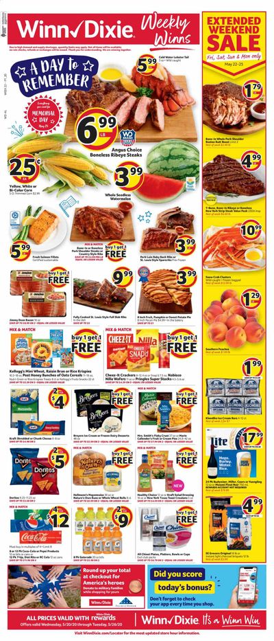 Winn Dixie Weekly Ad & Flyer May 20 to 26