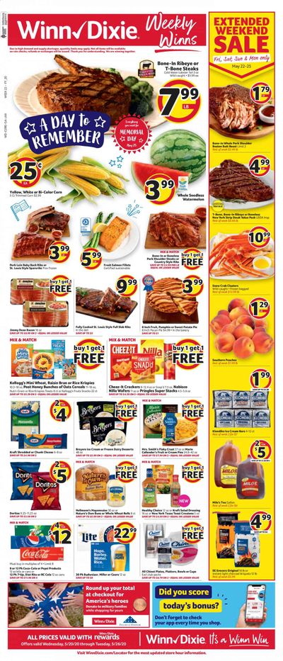 Winn Dixie Weekly Ad & Flyer May 20 to 26