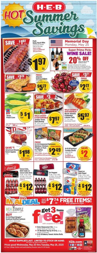 H-E-B Weekly Ad & Flyer May 20 to 26