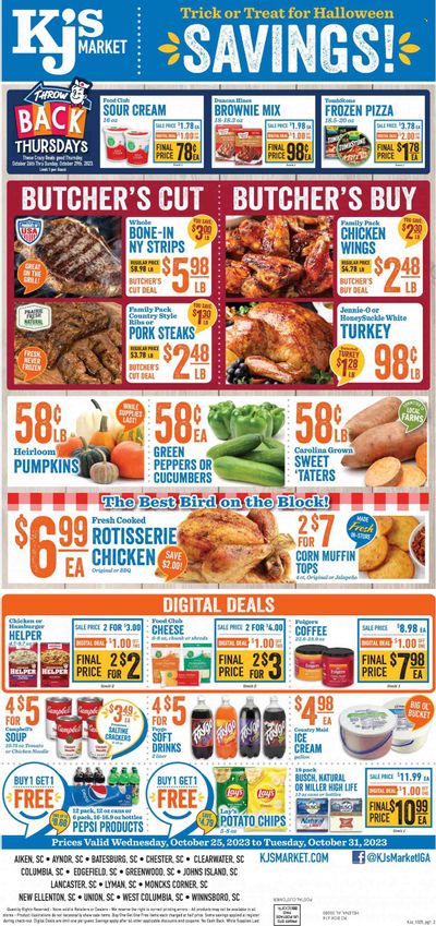 KJ´s Market (GA, SC) Weekly Ad Flyer Specials October 25 to October 31, 2023
