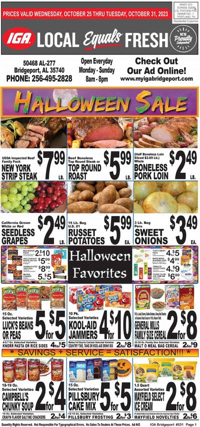IGA (50) Weekly Ad Flyer Specials October 25 to October 31, 2023