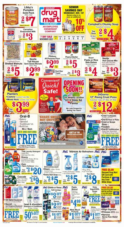 Discount Drug Mart (OH) Weekly Ad Flyer Specials November 1 to November 7, 2023