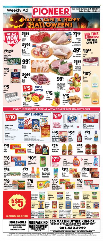 Pioneer Supermarkets (NJ, NY) Weekly Ad Flyer Specials October 29 to November 4, 2023