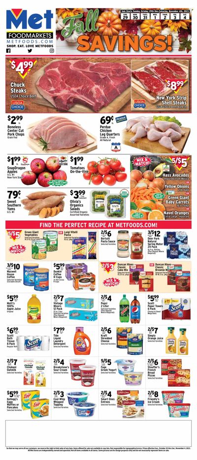 Met Foodmarkets Weekly Ad Flyer Specials October 29 to November 4, 2023