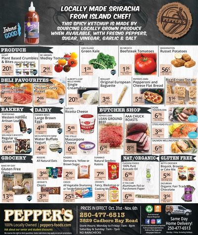 Pepper's Foods Flyer October 31 to November 6