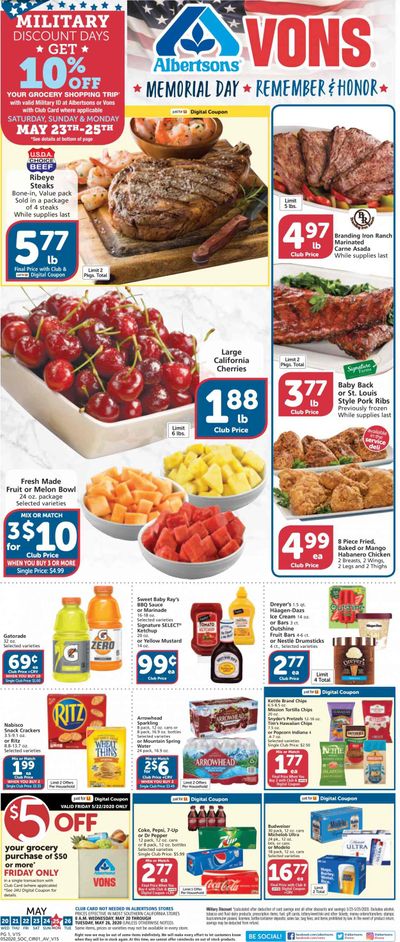 Vons Weekly Ad & Flyer May 20 to 26
