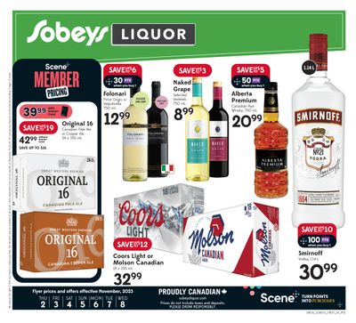 Sobeys (SK) Liquor Flyer November 2 to 8