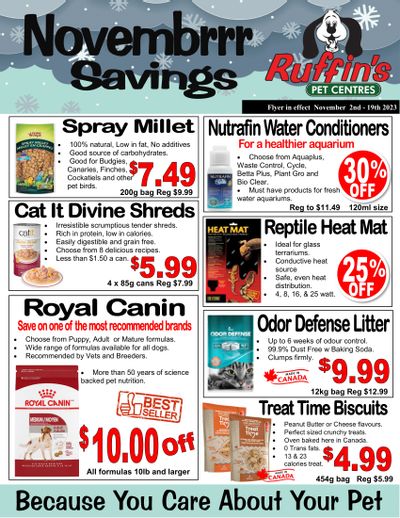 Ruffin's Pet Centre Flyer November 2 to 19