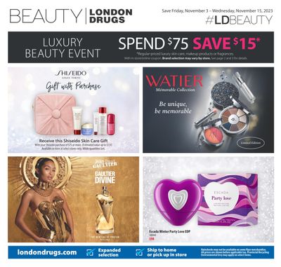 London Drugs Beauty Luxury Event Flyer November 3 to 15