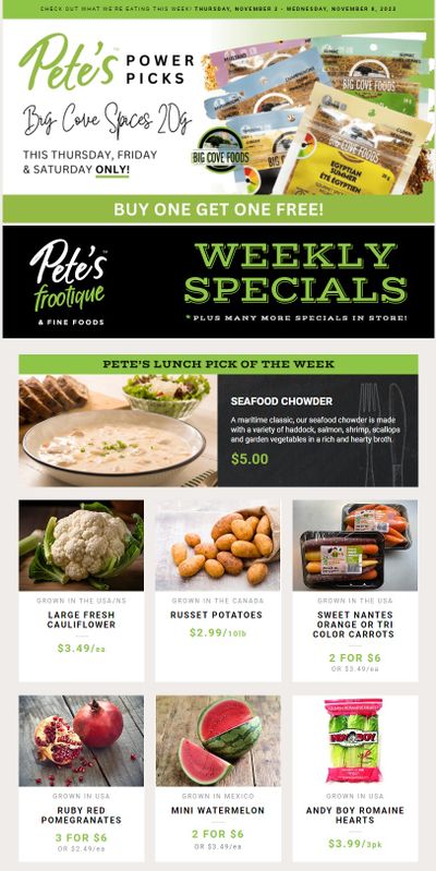 Pete's Fine Foods Flyer November 2 to 8
