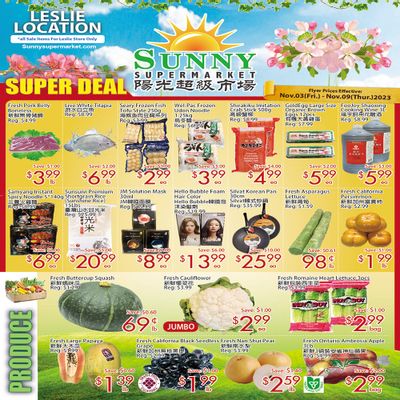 Sunny Supermarket (Leslie) Flyer November 3 to 9