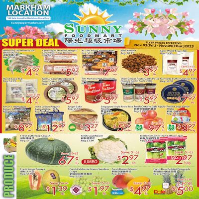 Sunny Foodmart (Markham) Flyer November 3 to 9