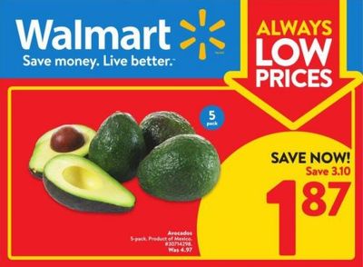 Walmart Canada: Get a 5 Pack of Avocados for $1.62 This Week
