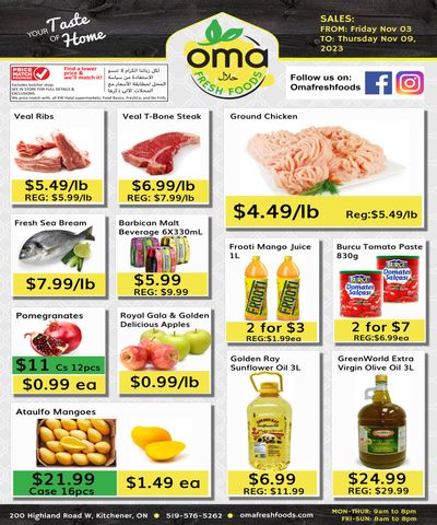 Oma Fresh Foods Flyer November 3 to 9
