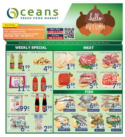 Oceans Fresh Food Market (West Dr., Brampton) Flyer November 3 to 9