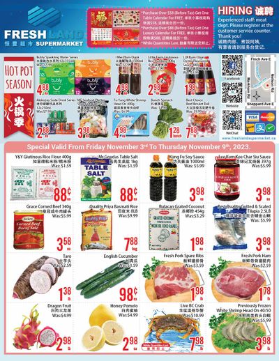 FreshLand Supermarket Flyer November 3 to 9
