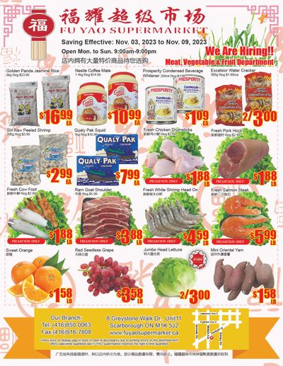 Fu Yao Supermarket Flyer November 3 to 9