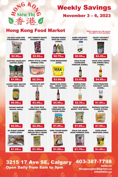Hong Kong Food Market Flyer November 3 to 6