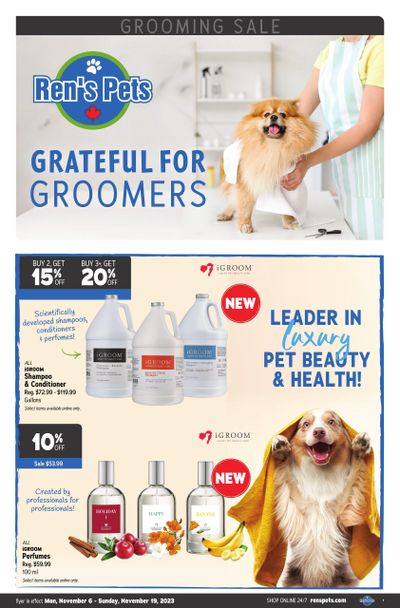 Ren's Pets Grooming Sale Flyer November 6 to 19