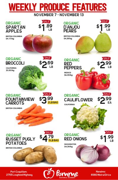 Pomme Natural Market Weekly Produce Flyer November 7 to 13