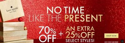 Kate Spade Outlet Black Friday Early Deals: Get 70% off + an Extra 25% off Select Styles with Promo Code