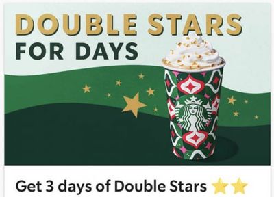 Starbucks Canada Offers: Double Stars Days November 7th – 9th