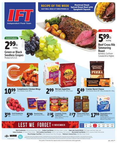 IFT Independent Food Town Flyer November 9 to 15