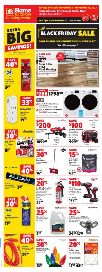 Home Hardware Building Centre (Atlantic) Flyer November 9 to 15