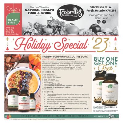 Foodsmiths Health First Flyer November 3 to 18
