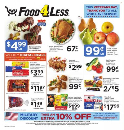 Food 4 Less (IL) Weekly Ad Flyer Specials November 8 to November 14, 2023