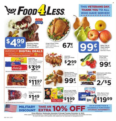 Food 4 Less (IN) Weekly Ad Flyer Specials November 8 to November 14, 2023