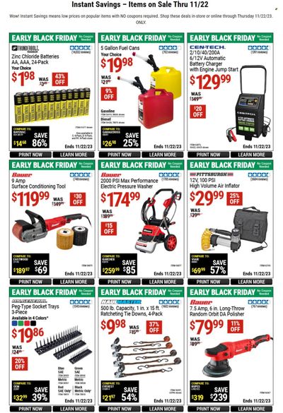 Harbor Freight Weekly Ad Flyer Specials November 7 to November 22, 2023