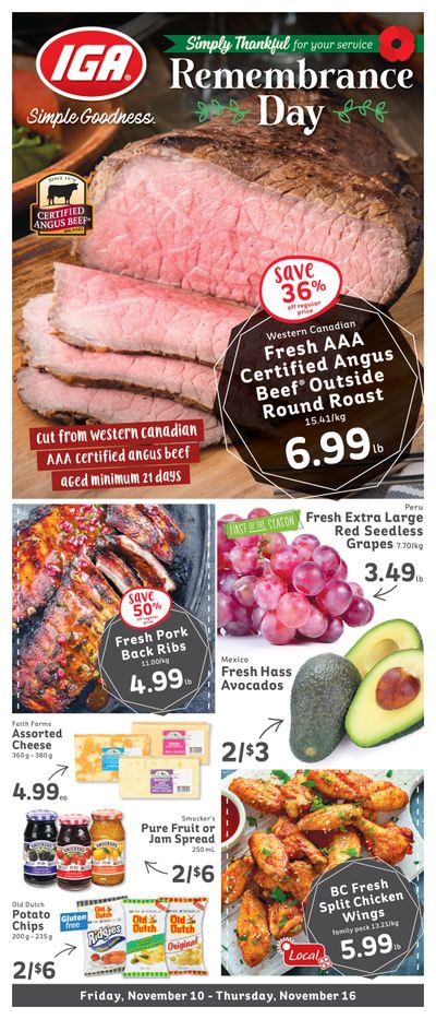 IGA Stores of BC Flyer November 10 to 16