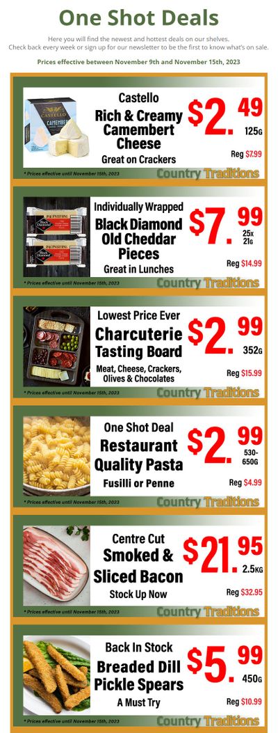 Country Traditions One-Shot Deals Flyer November 9 to 15