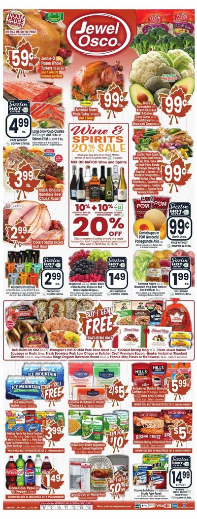Jewel Osco (IL) Weekly Ad Flyer Specials November 8 to November 14, 2023