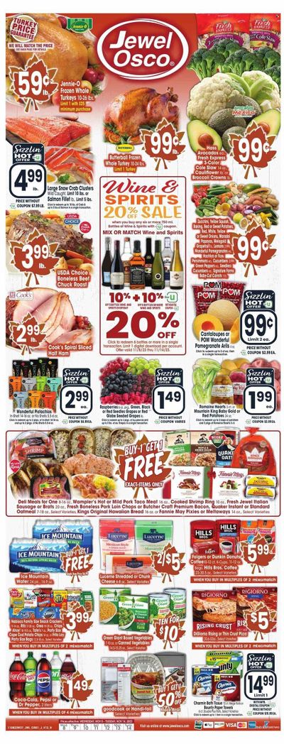 Jewel Osco (IL) Weekly Ad Flyer Specials November 8 to November 14, 2023