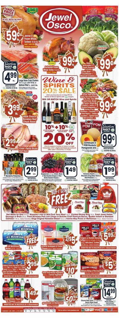 Jewel Osco (IL) Weekly Ad Flyer Specials November 8 to November 14, 2023