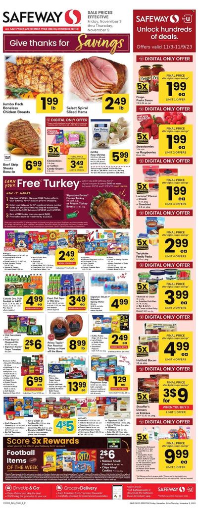 Safeway (DC, MD) Weekly Ad Flyer Specials November 3 to November 9, 2023