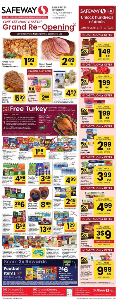 Safeway (MD) Weekly Ad Flyer Specials November 3 to November 9, 2023