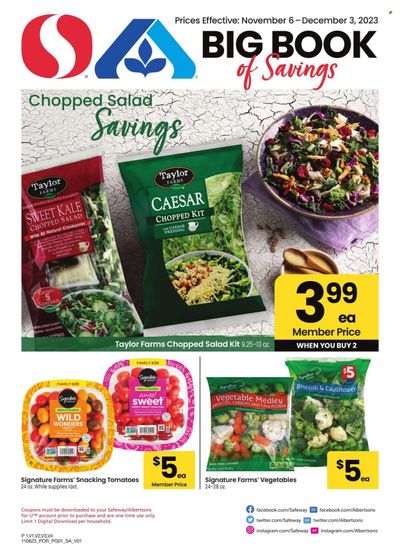 Safeway (OR, WA) Weekly Ad Flyer Specials November 6 to December 3, 2023