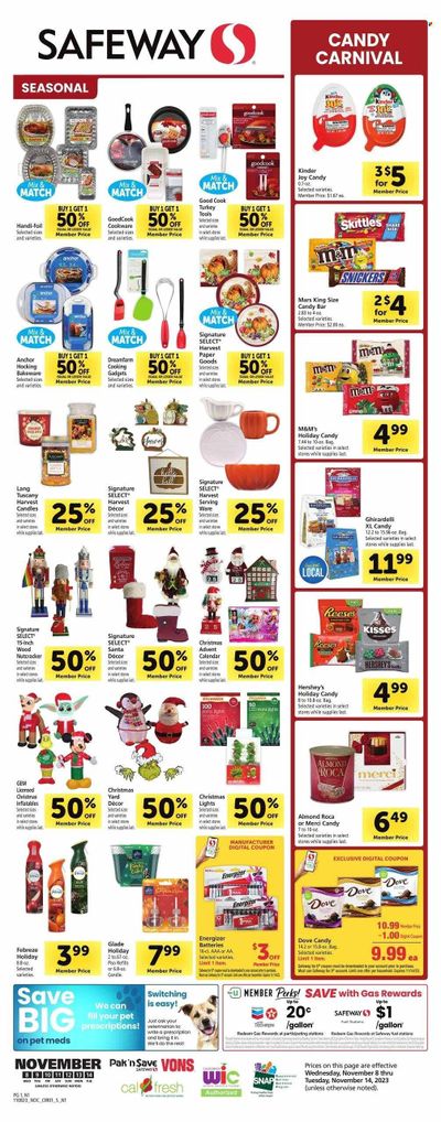 Safeway (CA) Weekly Ad Flyer Specials November 8 to November 14, 2023