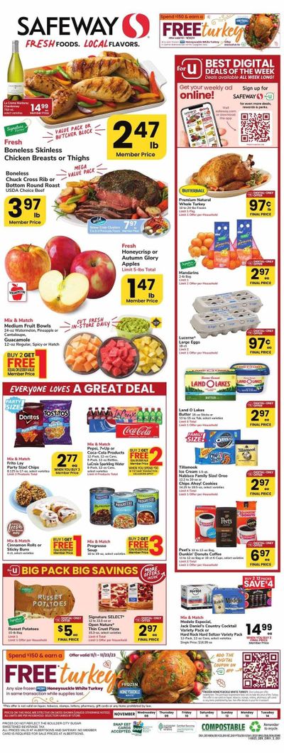 Safeway (CO) Weekly Ad Flyer Specials November 8 to November 14, 2023