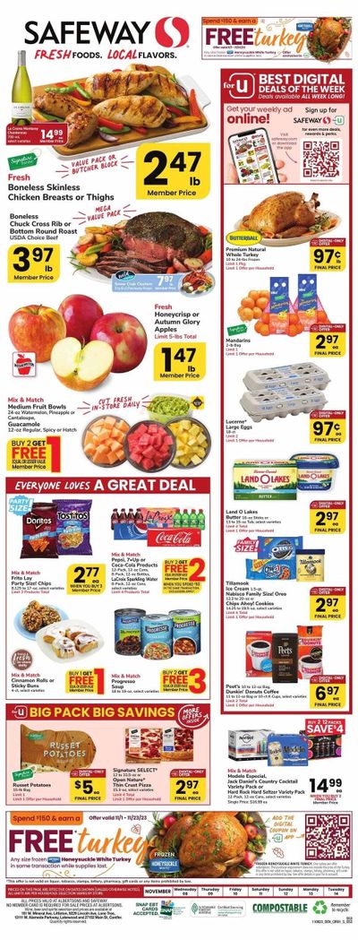 Safeway (CO) Weekly Ad Flyer Specials November 8 to November 14, 2023