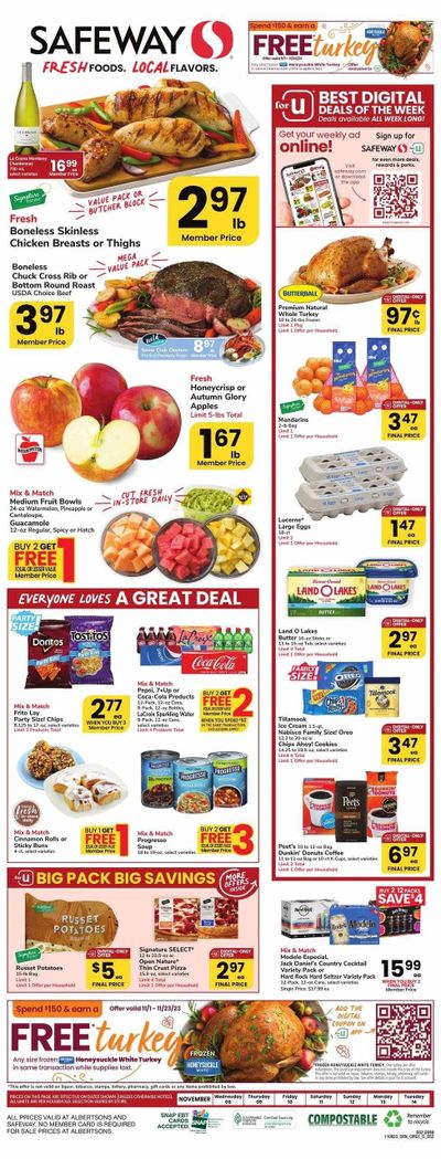 Safeway (CO) Weekly Ad Flyer Specials November 8 to November 14, 2023