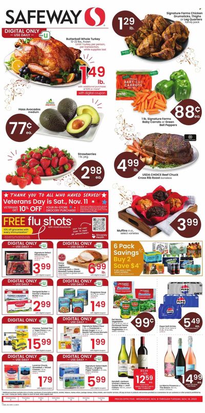 Safeway (CO) Weekly Ad Flyer Specials November 8 to November 14, 2023