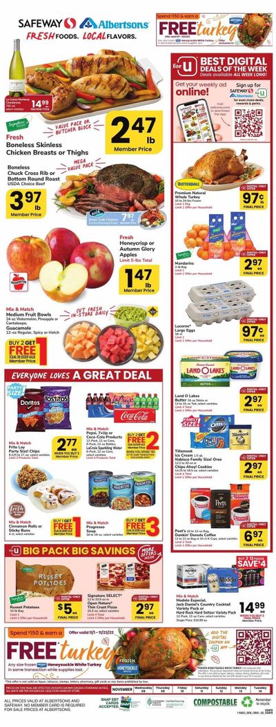Safeway (CO) Weekly Ad Flyer Specials November 8 to November 14, 2023