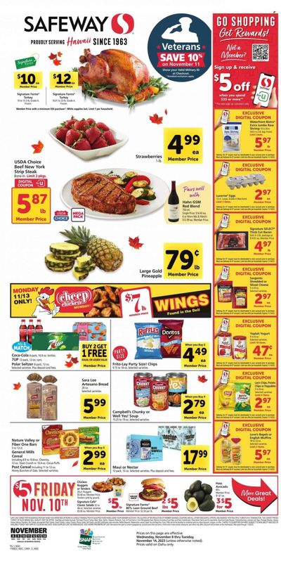 Safeway (HI) Weekly Ad Flyer Specials November 8 to November 14, 2023